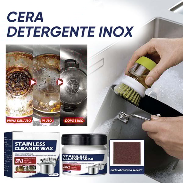 Pasta magica per la pulizia dell'acciaio inossidabile