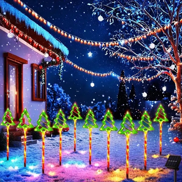 Solar Christmas Tree Lawn Lights