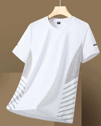 Men's Side Stripe Ice Silk T-Shirt