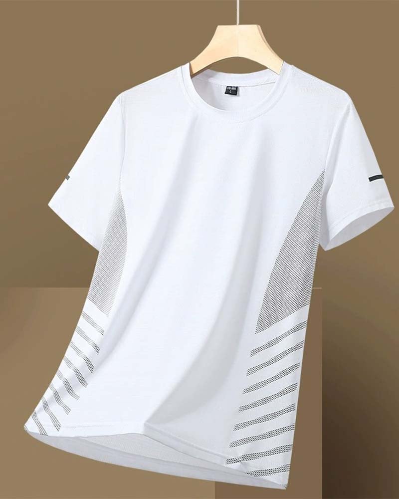 Men's Side Stripe Ice Silk T-Shirt