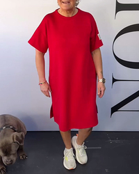Round Neck Casual Short Sleeve Simple Dress