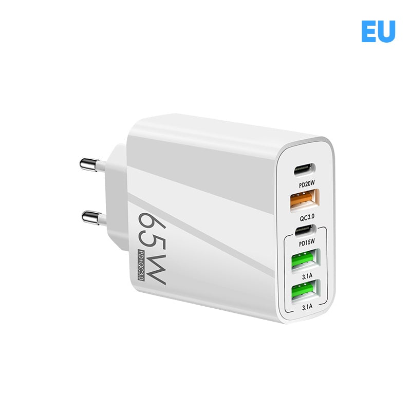 Multiport-Adapter 65W Schnellladegerät-EU-Standard