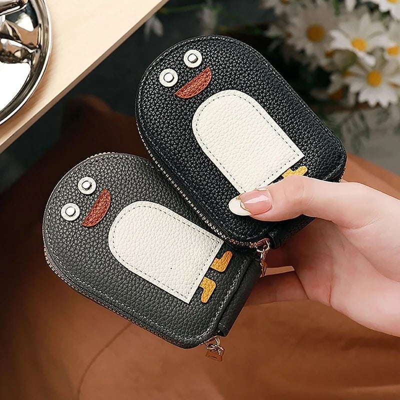 🐧Pinguini carini Portafoglio per carte di credito e monete in PU