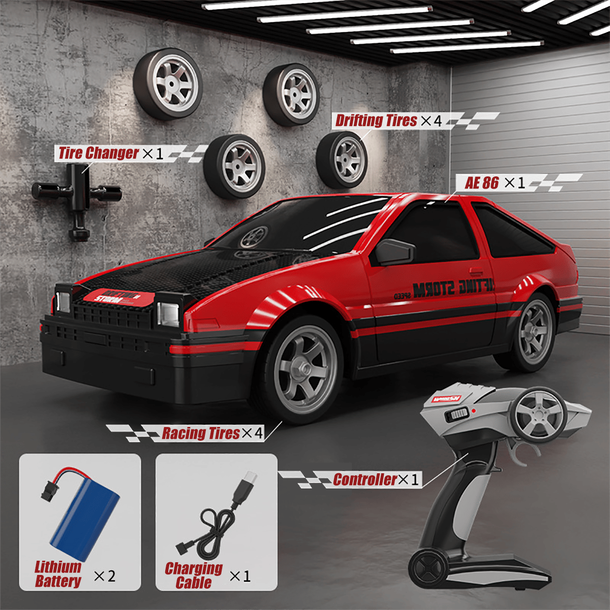 Klyzor Four-Wheel Drive Drift Racing Car - 25 MPH Speed & 50m Remote Range