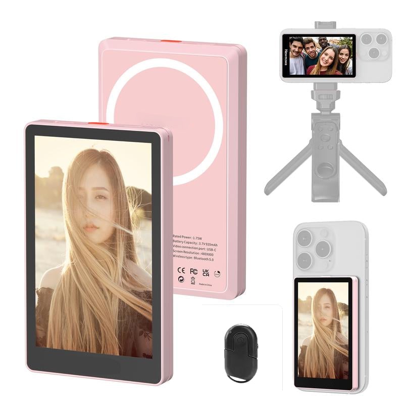 Magnetic selfie screen for smartphones