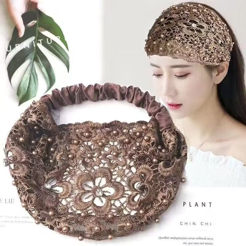 Plum Blossom Beaded Wide Headband
