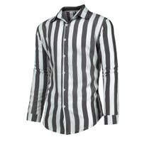 Camicia da uomo a maniche lunghe con bottoni a righe