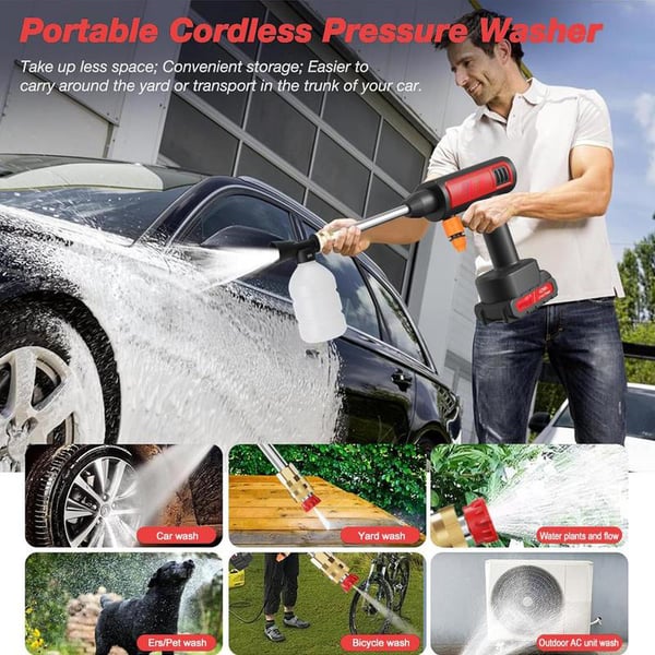 Portable Wireless High Pressure Car Wash Water- Gun