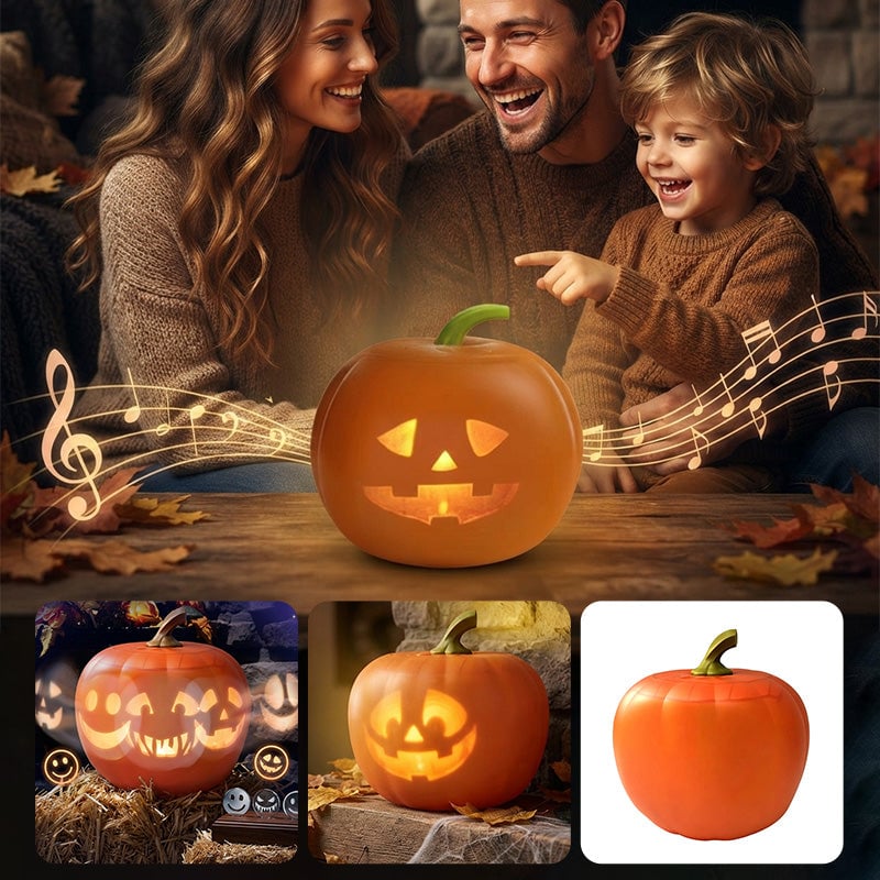 😊Animierte, sprechende Halloween-Kürbis-Projektorlampe