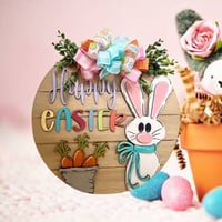 Easter Bunny Rabbit Sign Door Hanger