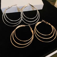 Boucles d'oreilles créoles multicouches