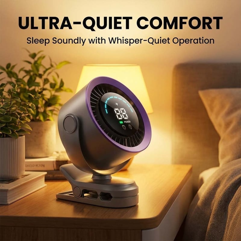 High-Speed Clip-on Fan with LED Display