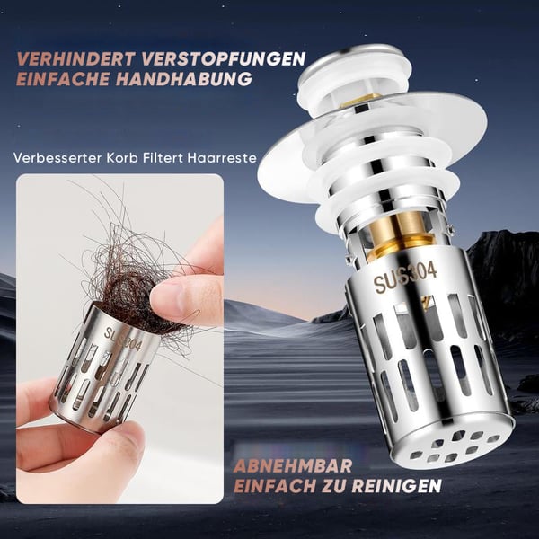 Universeller Abflussfilter für das Badezimmer Waschbecken