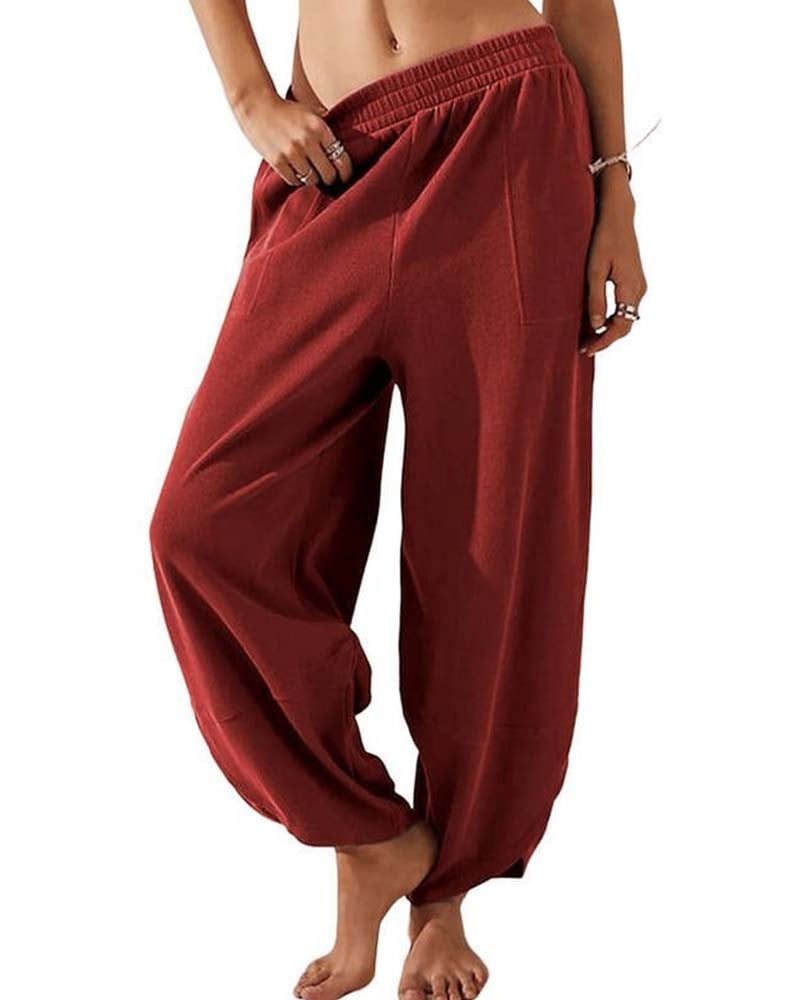 Elastic Waist Harem Pants