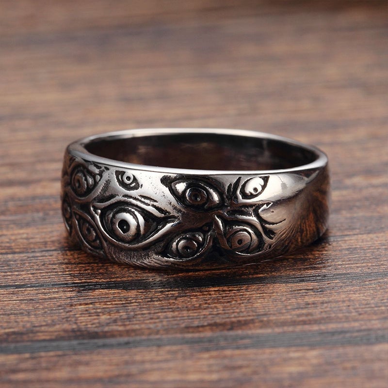 Vintage Punk Carved Eyes Ring