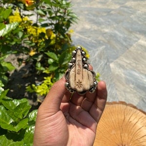 Funny Finger carved on Buffalo bone