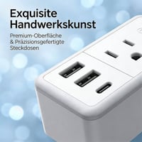 6-in-1 Doppel-Verlängerungskabel-Steckdosenleiste