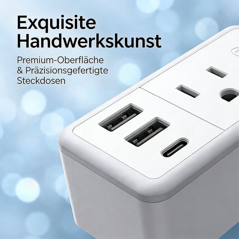 6-in-1 Doppel-Verlängerungskabel-Steckdosenleiste