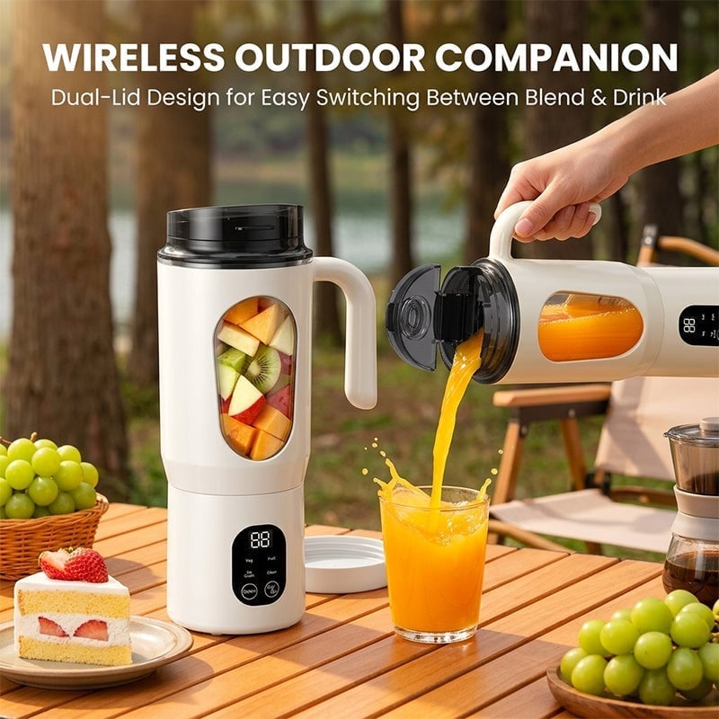 Portable 2-in-1 Electric Juicer and Smoothie Blender