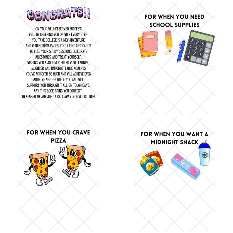 College Survival Gift Card Book