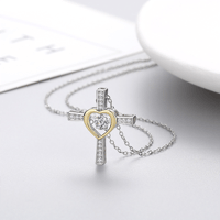 To My Soulmate Cross and Heart Necklace
