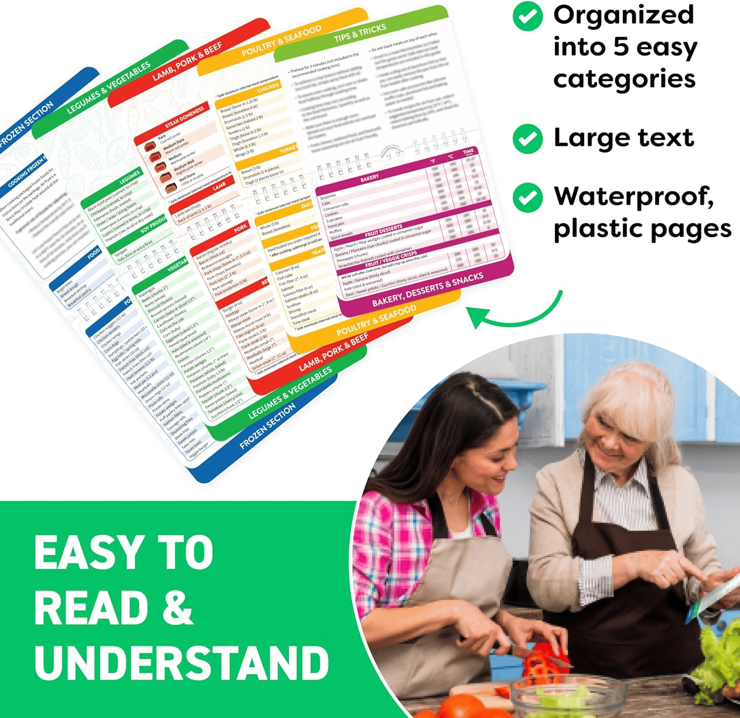 sakerplus Air Fryer Cheat Sheet Magnets Cooking Guide Booklet