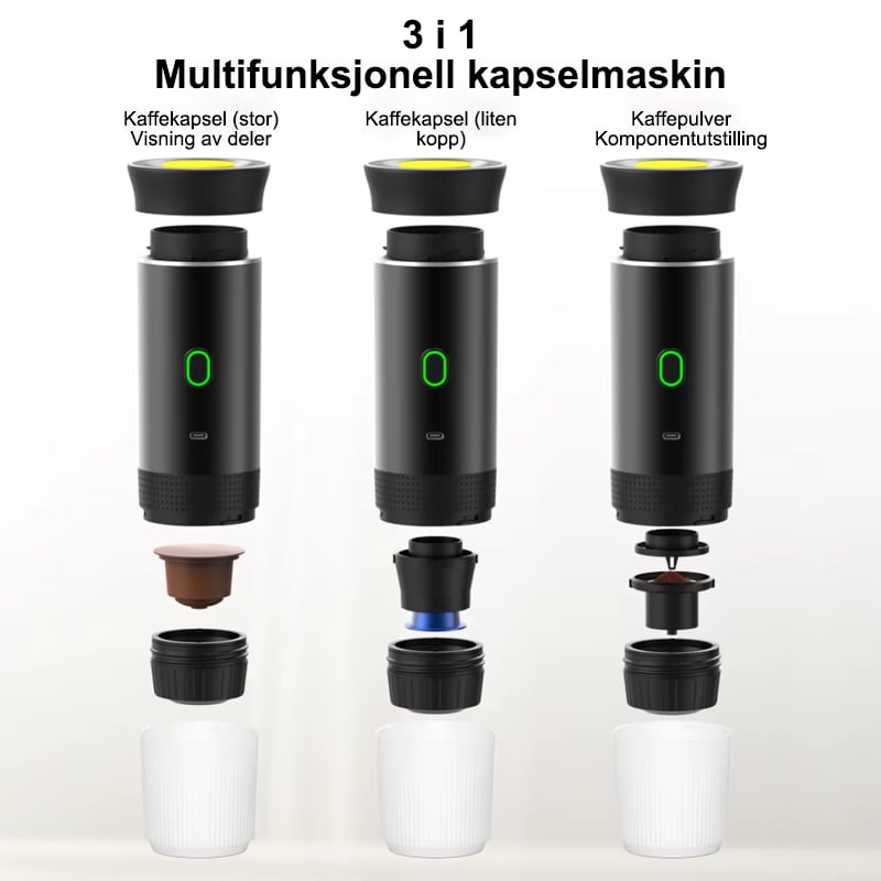 Bærbar kapselkaffemaskin