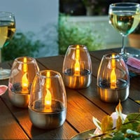 Solar LED Candle Goblet Light for Outdoor Waterproof Use