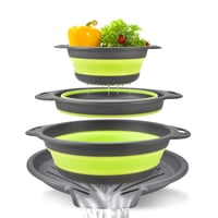 Foldable Drainer Basket with Water Channel Base