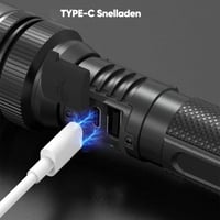 Waterdichte, oplaadbare 2-in-1 zaklamp met digitaal display en sterk licht