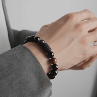 Armband mit Perlen aus schwarzem Achat mit zwölf Sternbildern