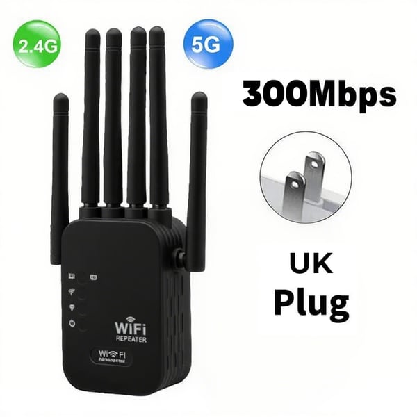Upgraded 6-Antenna WiFi Extender 1200Mbps