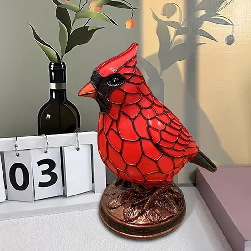 Resin Red Bird Table Lamp Ornament