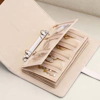 Étui de rangement de bijoux portable en cuir