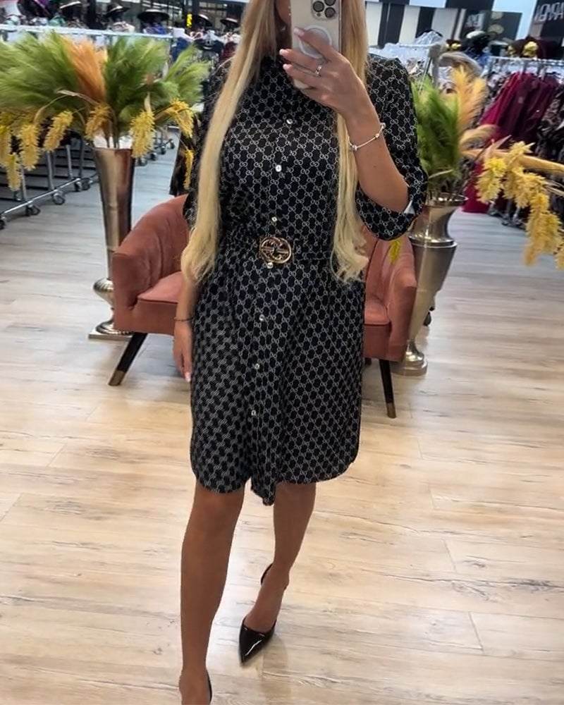 Robe Chemise Col Diamant