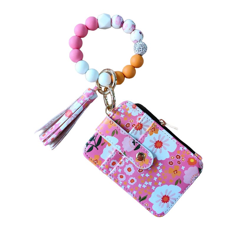 Boho Credit Card Holder Keychain Bracelet