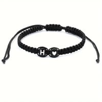 26 Letters & Heart Design Braided Drawstring Bracelet