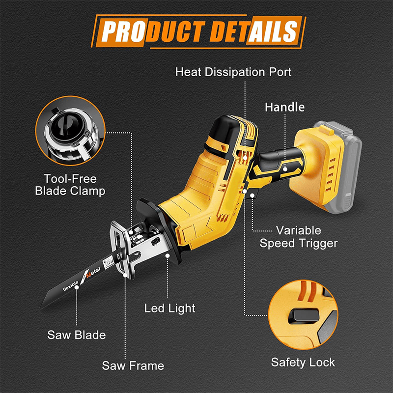 Sakerplus Battery-compatible wireless reciprocating saw