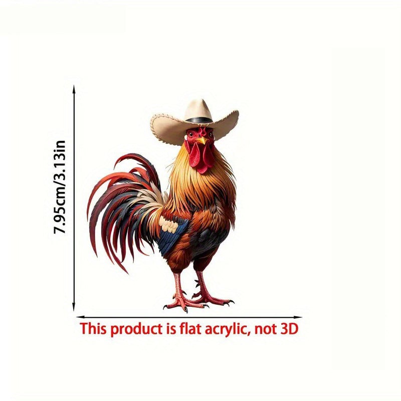 Cowboyhane Arcylic Ornament - Gave til bondegårdsdekorasjon