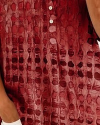 Polka Dot Print Button Half-Placket Blouse