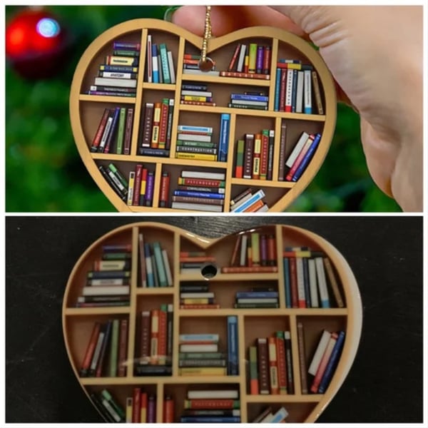 Christmas Cute Heart-shaped Bookshelf Decoration(Gift Package)