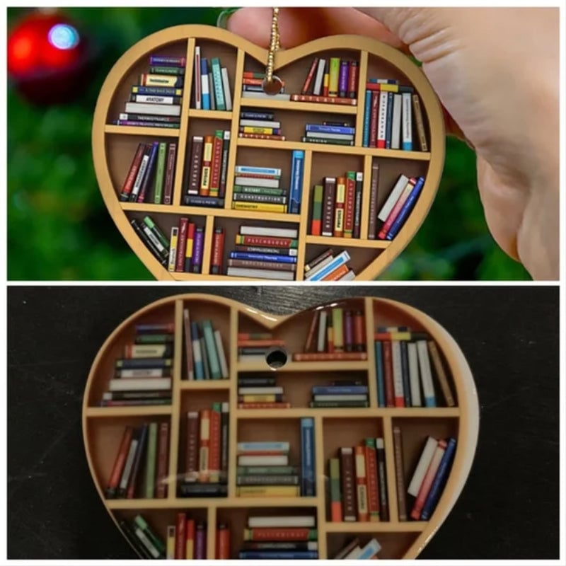 Christmas Cute Heart-shaped Bookshelf Decoration(Gift Package)