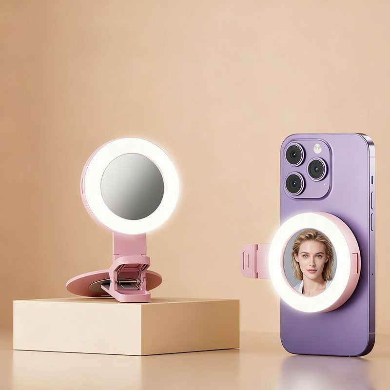 Portable Mobile Phone Rear Selfie Mirror Fill Light
