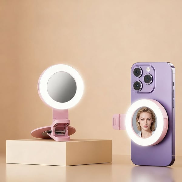 Portable Mobile Phone Rear Selfie Mirror Fill Light