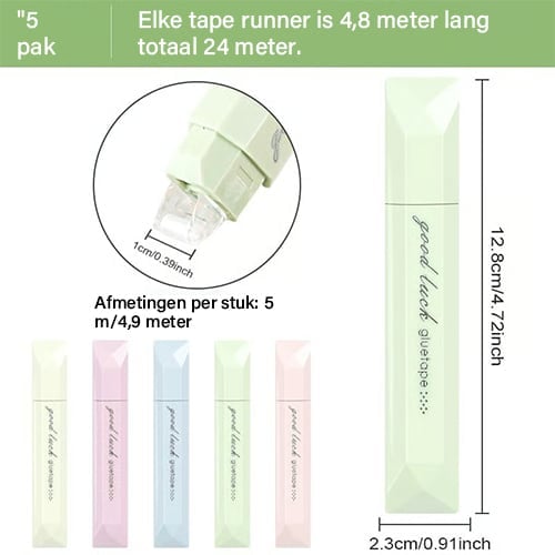 Dubbelzijdige plakbandroller voor scrapbooking