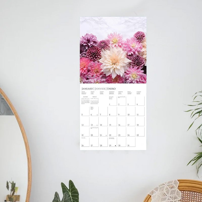 Graphique 2025 Fleurs Wall Calendar