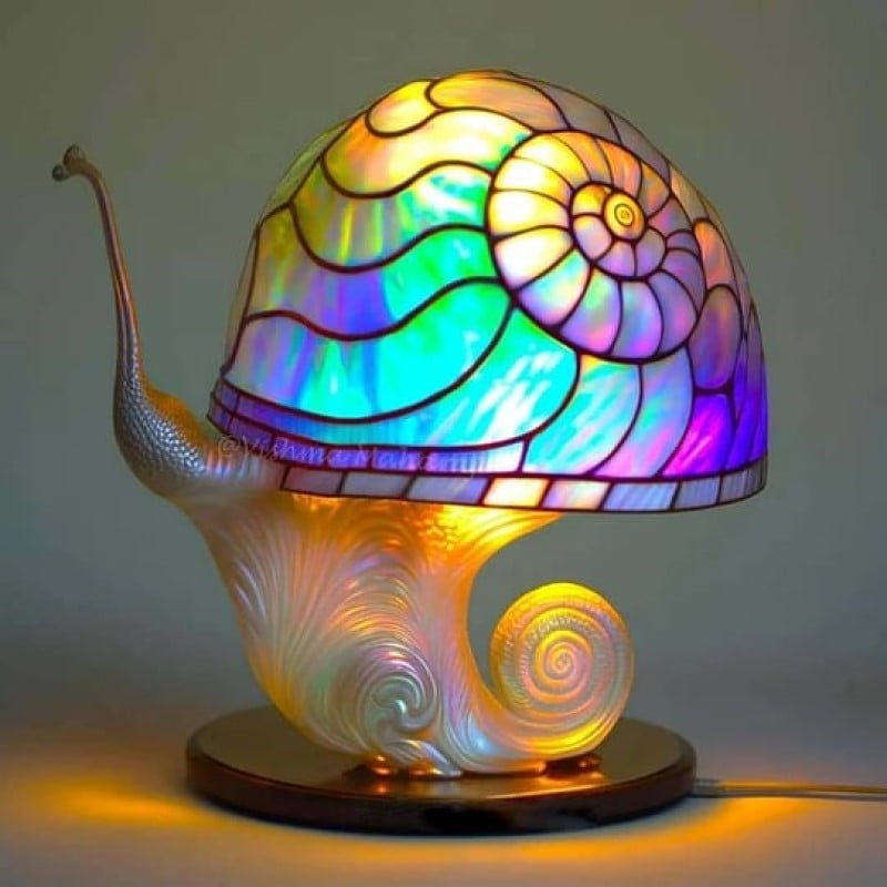 Växtmålat imitationsglas Bordslampor
