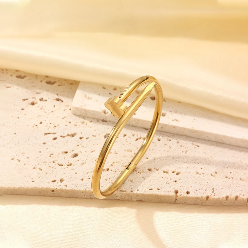 Gold-Plated Diamond-Studded Bracelet