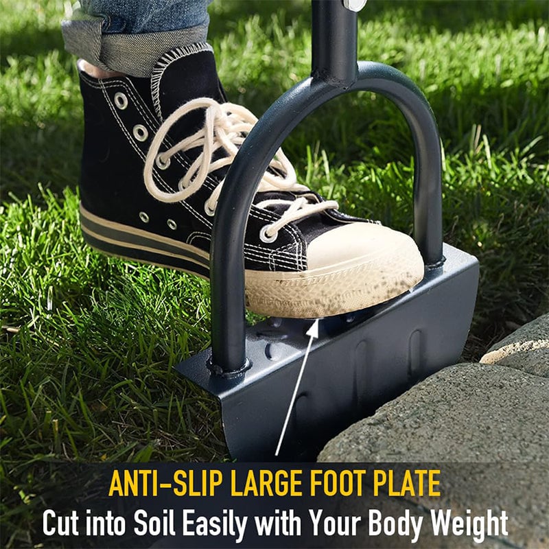 Half-moon lawn edger with T-handle