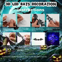 Saker 3D-Fledermaus-Design-LED-Dekoration